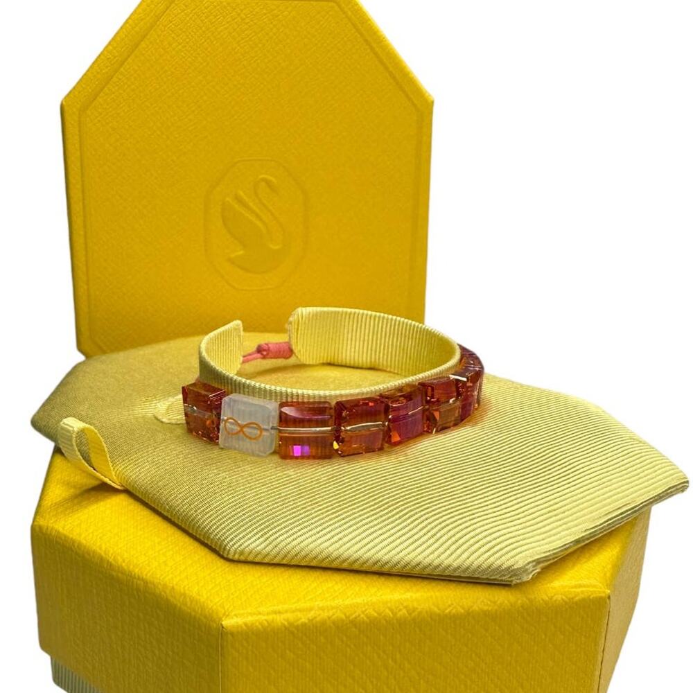 Swarovski Letra Bracelet INFINITY Orange Rhodium Plated